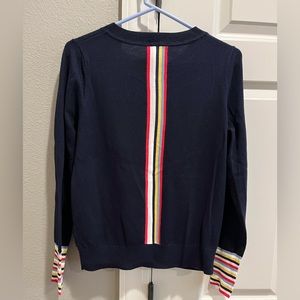 Boden Navy/Colorful stripe Wool Blend Cardigan- Size S - EUC